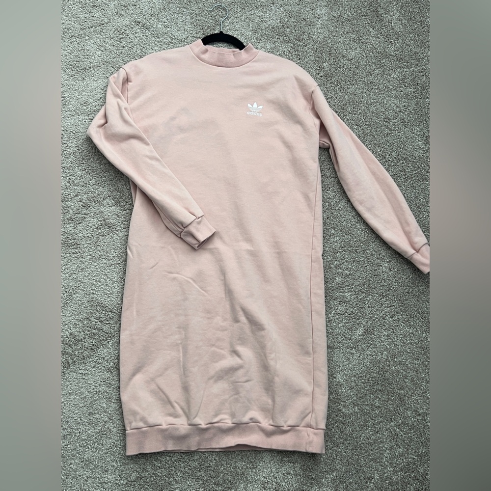 Adidas Originals Blush Pink Sweatshirt Dress | Long Sleeve